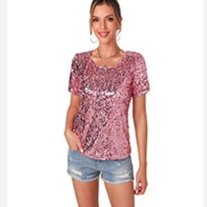 Discovery Pink Sequin Top